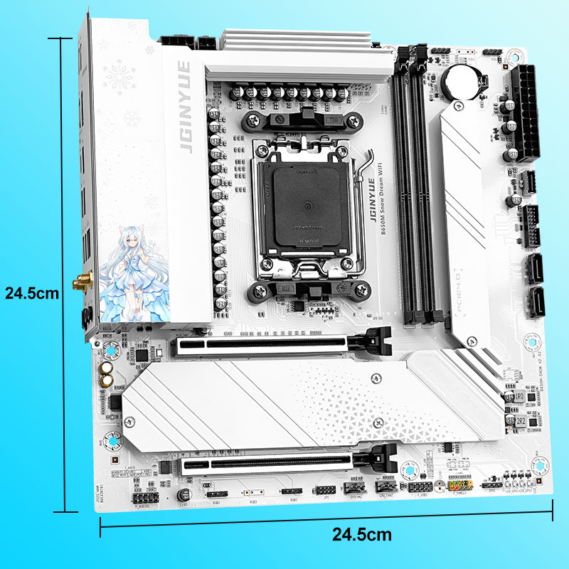 JGINYUE B650M Snow Dream WIFI  - Am5 Micro Atx Pcie 5.0 Motherboard のレビューと価格