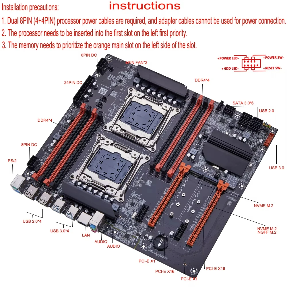 X99 デュアル CPU SOYO ゲーミングマザーボードキ - Dual Lga2011-3 Server Motherboard Combo のレビューと価格