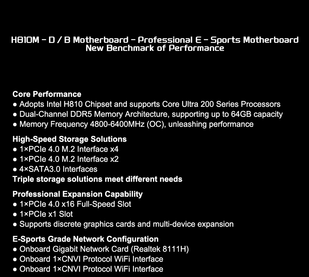 JGINYUE H810M-D/B M-ATX ゲーミングP - Lga1851 Gaming Motherboard のレビューと価格