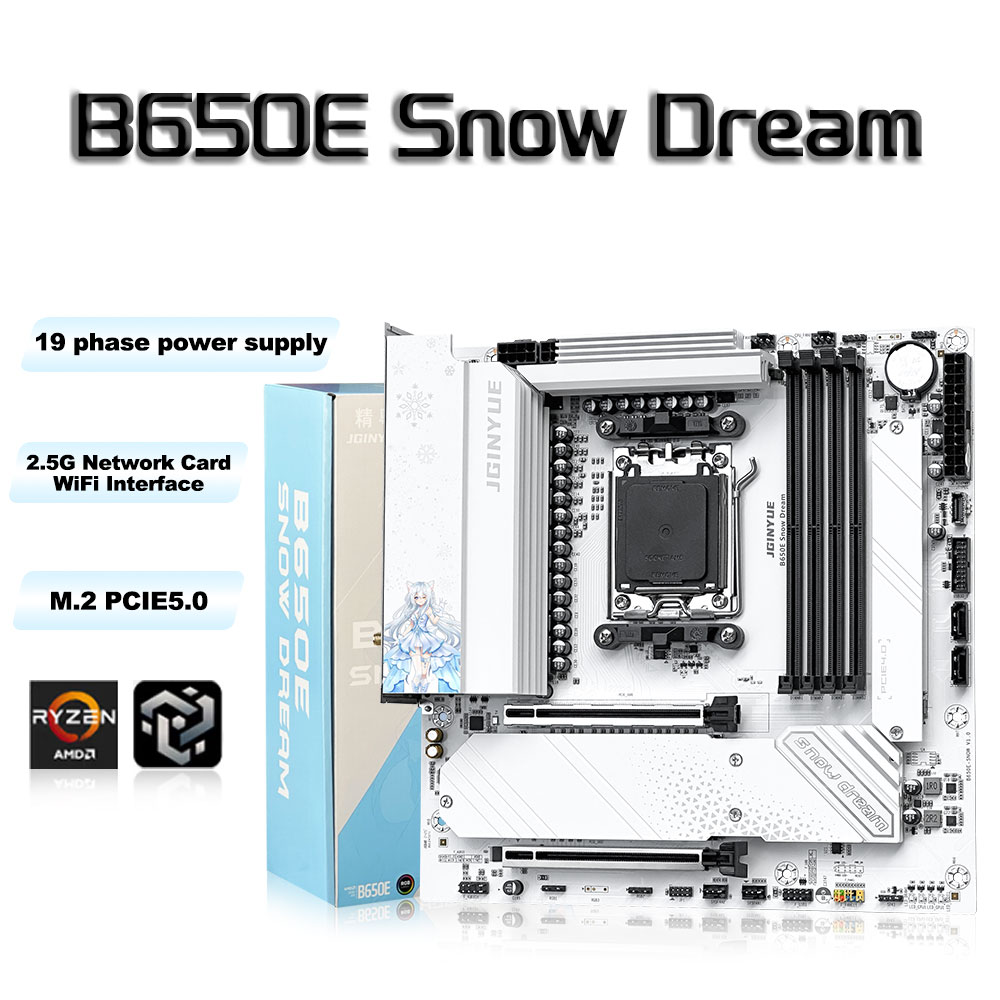 JGINYUE B650E スノードリーム AM5 MATX - Am5 Micro Atx Pcie 5.0 Motherboard のレビューと価格