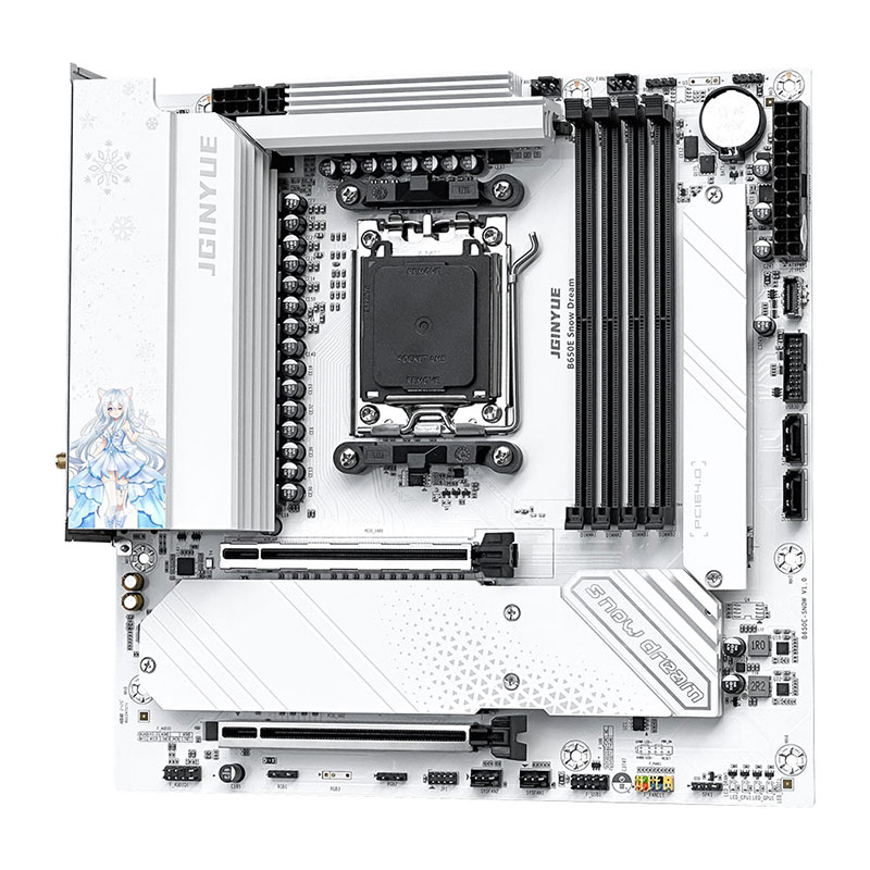 JGINYUE B650E スノードリーム AM5 MATX - Am5 Micro Atx Pcie 5.0 Motherboard のレビューと価格